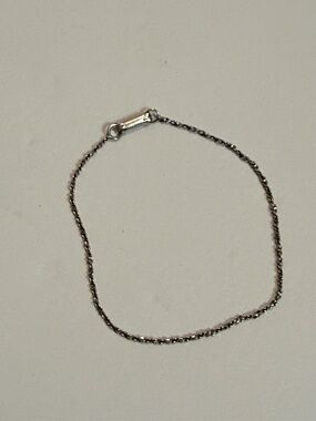 Vintage Italian 925 Sterling Silver Twisted Rope Chain Bracelet 6.75" BREV Clasp